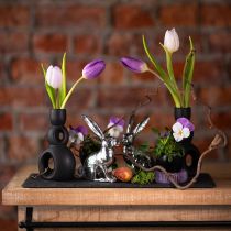 Artikel Kerzenhalter Keramik Kerzenständer Schwarz H13cm 2 St