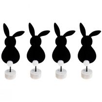 Artikel Aufsteller Tischdeko Osterhasen Filz Schwarz 28,5cm 4 St