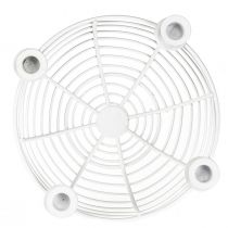 Artikel Kerzenhalter in Weiß Dekoschale aus Metall Ø14cm H7cm