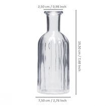 Artikel Flaschenvase Glasvase hoch Vase klar Ø7,5cm H19,5cm 2St
