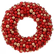 Artikel Adventskranz Rot Gold Kugelkranz Weihnachten Ø33cm