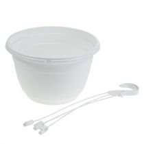 Artikel Blumen Ampel 25cm Weiß