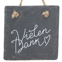 Artikel Anhänger Schieferplatte Deko Spruch Vielen Dank 10cm 2St
