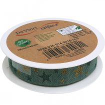 Artikel Geschenkband Schleifenband mit Sternen Blau Gold 25mm 15m