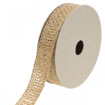 Artikel Dekoband Jute Gelb, Natur 25mm Rustikale Deko Juteband 10m