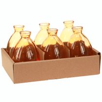 Artikel Bauchige Vase Glas Minivasen Orange Ø7cm H12cm 6 St