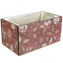 Artikel Blumenkasten Weihnachten Vintage Pflanzkasten Holz Rot 24-40cm 4er-Set