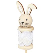 Artikel Blumenstecker Hase Holz Natur, Braun, Weiß L32cm 8 St
