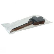 Artikel Blumenstecker Blume Mini Tafeln Holz Schwarz Ø10cm 6St