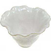 Artikel Blumentopf Keramik Übertopf Blumenkelch Pflanztopf Weiß Ø15cm