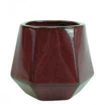 Artikel Blumentopf Keramik Übertopf Rot Sechseckig Ø10cm H9cm