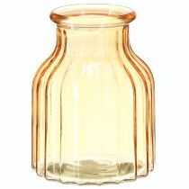 Artikel Blumenvase Glas Orange Retro Design Ø11cm H14,5cm 2St