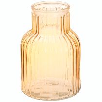 Artikel Blumenvase Glas in Orange Retro Rillen Ø13,5cm H20cm