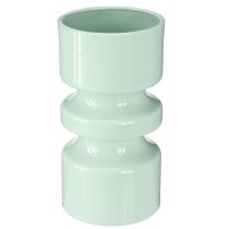 Artikel Blumenvase Metall in Mint Grün Emaille Ø9cm H17,5cm