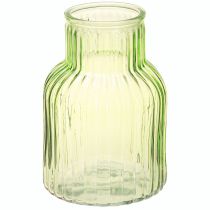 Artikel Blumenvase Retro Grün Glasvase Rillen Ø13,5cm H20cm