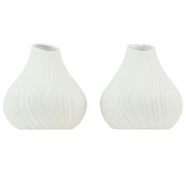 Artikel Blumenvase Keramik Zwiebelform Weiß Ø13cm H13,5cm 2St