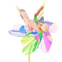 Artikel Bunt schillernde Windräder Windmühle am Stab Ø8,5cm 10 St