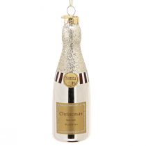 Artikel Champagnerflasche zum Hängen Silvesterdeko Silber 13cm 5 St