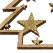 Artikel Weihnachtshänger sort. 10cm mit Glitter 12 St