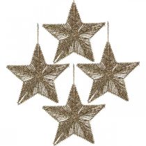 Artikel Christbaumschmuck, Adventsdeko, Stern-Anhänger Golden B15cm 8 St