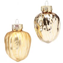 Artikel Christbaumschmuck Weihnachten Gold Walnuss 3x6cm 6 St