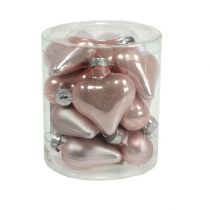 Artikel Mini Glasherzen Rosa 4cm 12 St