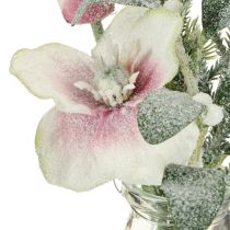 Artikel Christrose künstlich im Glas Kunstblumen zum Hängen H22cm