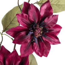 Artikel Clematis künstlich 3 Blüten Kunstblumen Bordeaux 81cm 2St