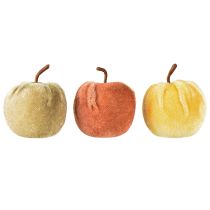 Artikel Deko Äpfel Stoff Apfel Samt Braun Gelb Ø5cm H6cm 12 St