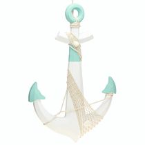 Artikel Deko Anker Weiß Blau Maritime Deko zum Hängen H58,5cm