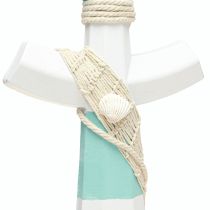 Artikel Deko Anker Weiß Blau Maritime Deko zum Hängen H58,5cm