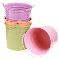 Artikel Deko Eimer Metall Pflanztopf Henkel 4 Farben Ø11cm 8 St