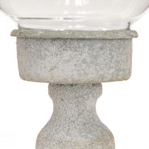 Artikel Deko Glas Pokal Metall Grau Vintage Optik Ø8cm H15,5cm