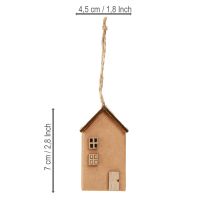 Artikel Deko Häuschen Christbaumschmuck Rotbraun Natur 6cm 9 St