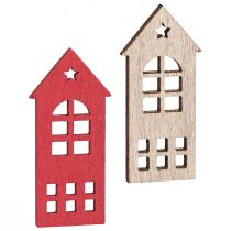 Artikel Deko Haus Streudeko Holz in Natur Rot 2×4,5cm 72 St
