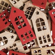 Artikel Deko Haus Streudeko Holz in Natur Rot 2×4,5cm 72 St