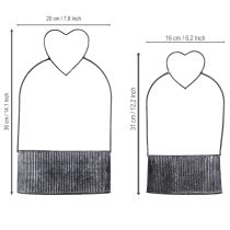 Artikel Deko Schale oval Metall mit Herz Schwarz 20/16cm 2er-Set