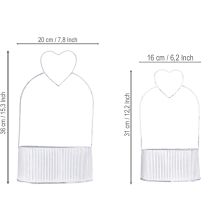 Artikel Deko Schale oval Metall mit Herz Weiß 20/16cm 2er-Set