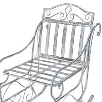 Artikel Deko Schlitten Weiß gewaschen Schlitten Metall 47×21×32,5cm