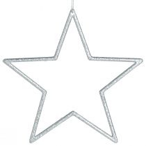 Artikel Deko Stern Silber Christbaumschmuck Glitter Ø12cm 12 St