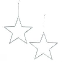Artikel Deko Stern Silber Christbaumschmuck Glitter Ø12cm 12 St