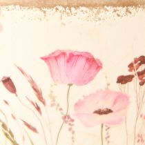 Artikel Deko Tasse Keramik Mohn Krakelee Creme Bunt 15cm×12,5cm