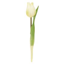 Artikel Deko Tulpen künstlich Kunstblumen Weiße Creme 20cm 6 St