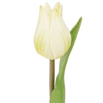 Artikel Deko Tulpen künstlich Kunstblumen Weiße Creme 20cm 6 St
