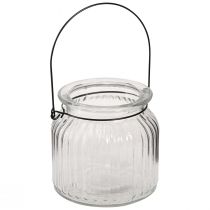 Artikel Deko Vase Retro Glas Windlicht Henkel Ø10cm H10cm 2St