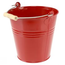 Artikel Deko Eimer Metall Übertopf Rot Ø22cm H21,5cm 6L
