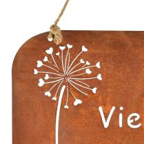 Artikel Deko Schild Metall mit Spruch Rost Pusteblume 35×30cm