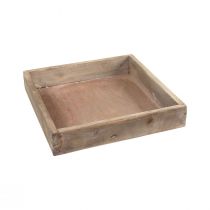 Artikel Deko Tablett quadratisch Holztablett Natur 20×20×3,5cm 2St