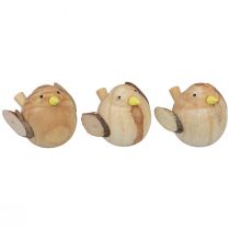 Artikel Deko Vögel Holzvögel Tischdeko Frühling Natur 7cm 3 St