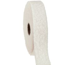 Artikel Dekoband Creme Breites Band Wolloptik Stoffband 40mm 8m